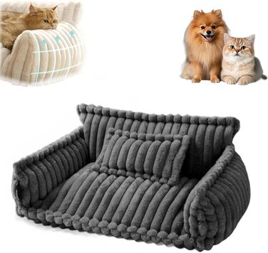 Диван для домашніх тварин, ортопедичне ліжко для котів та собак, миючий диван для собак, стійкий до подряпин та ковзання, підходить для великих, середніх та маленьких тварин (1 шт. - темно-сірий, XXL)