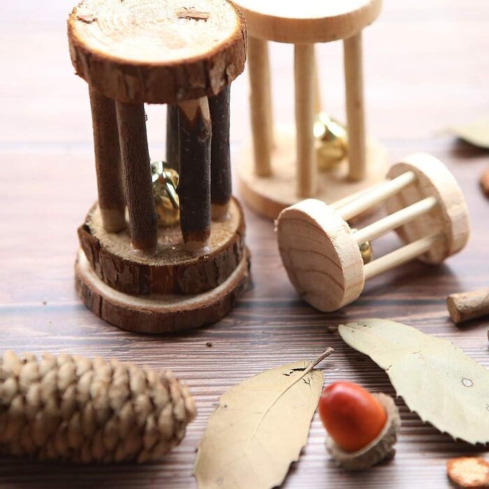 Дерев'яні іграшки для гризунів Winterworm: 6 шт. для хом'яків, мишей, шиншил, кроликів, мишовидних гризунів та морських свинок