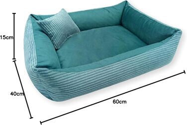 М'яке ліжко для собак та котів 4L Textil Molly, 60x40 см, блакитне (60x40x15 см)