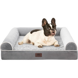Ортопедичне ліжко для собак великих та середніх порід Western Home, сірого кольору, 71x58x16 см