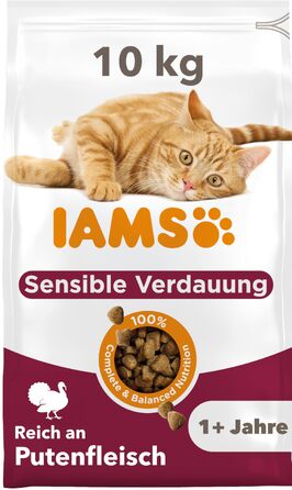Сухий корм для котів IAMS Sensible Digestion з індичкою для чутливого травлення, 10 кг