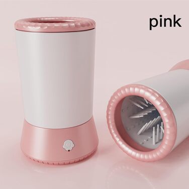 Автоматичний очищувач лап для тварин: для собак та котів, маленьких, середніх та великих, видаляє бруд та сліди, догляд за кігтями (Білий Рожевий)