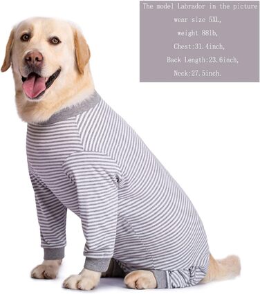 Комбінезон для собак Yeapeeto, 6XL, сірий: для відпочинку, захисту від алергії, випадання шерсті, запобігання лизання ран, альтернатива конусу