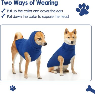 Светр для собак великих порід, теплий флісовий светр для собак, зимовий светр з високим коміром, Haustiere (XXXL, блакитний)