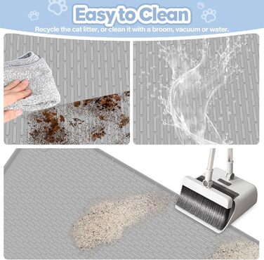 Килимок для котячого туалету Bartuke Katzenklo Matte, 101 x 71 см, силіконовий, сірий
