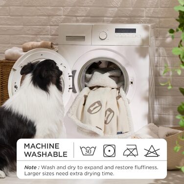 Водонепроникний коврик для собак BEDSURE великих порід - 152x127 см, миючий, з Sherpa Fleece, м'який, колір кремовий