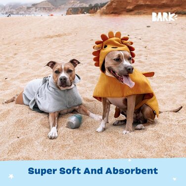Рушник для собак BarkBox – халат, легкий, швидковисихаючий, розмір S (Лев/Носоріг, Medium)