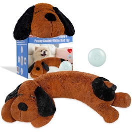 Іграшка-серце для собак WEOK - зручне м'яке ліжко, для зняття тривоги, заспокоююча допомога, допомога у сні, для середніх собак (Темно-коричневий)