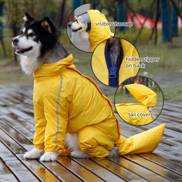 Зимовий теплий куртка для собак з отвором для повідка - жовтий, 11XL