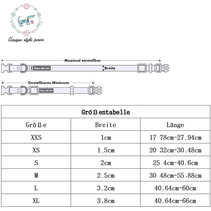 Елегантний ошийник для собак та котів з метеликом Unique Style Paws, розміри S, L, XXS-XL, регульований, святковий (Новий Рік)