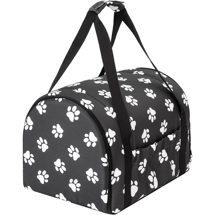 Транспортна сумка для собак і котів PillowPrim, Beige, 27x39x28 см, Графіт (лапки)