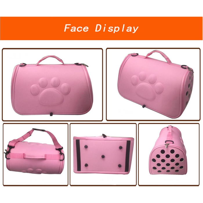 Трансформер для котів - переноска для кошенят з регульованим плечовим ременем, рожева, L