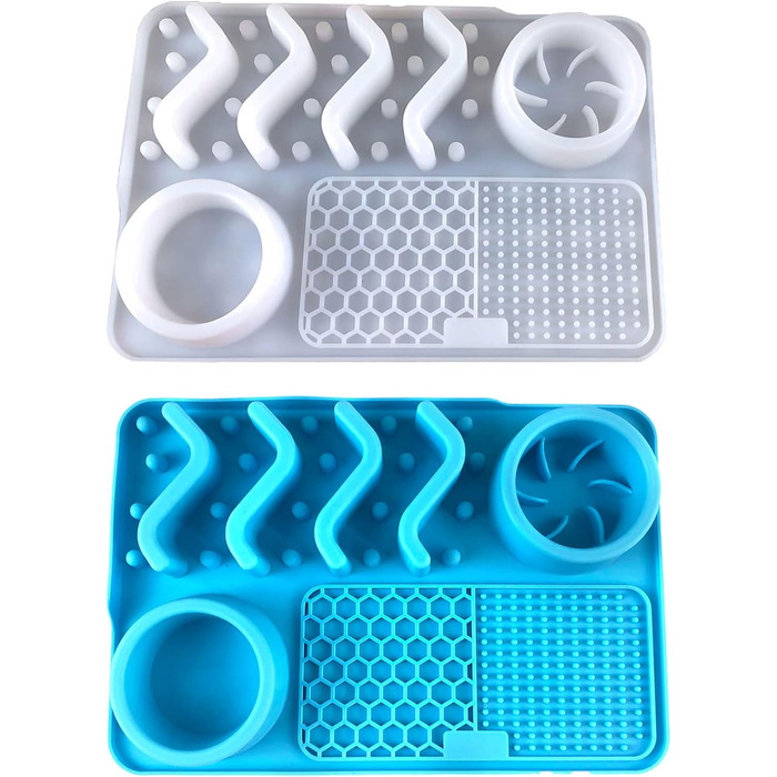 Килимок для повільного годування собак та котів з присосками, синій. Зменшує тривожність, великий розмір