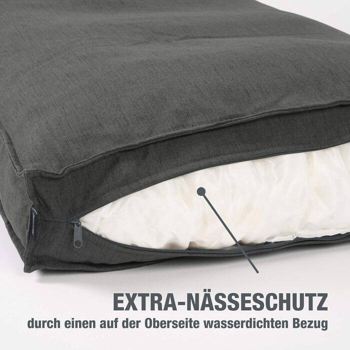 JAMAXX Преміум ортопедичне ліжко для собак з memory foam, водовідштовхувальний та знімний льняний чохол, м'яка в'язкоеластична подушка, розмір S 65x50 см