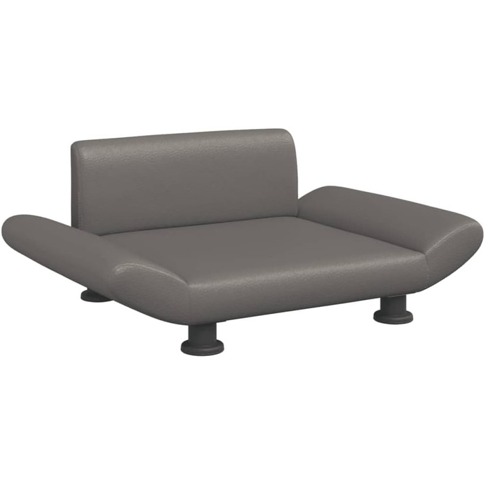 Крісло-ліжко для собак та котів з екошкіри, 70x45x28 см, сірий колір