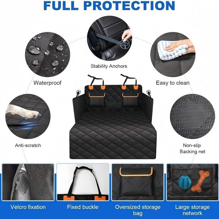 Захист для багажника для собак Hyundai Bayon 2021-2025, захист краю вантажного відсіку, килимок у багажник (Помаранчевий)