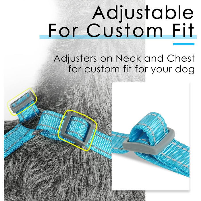 Шлейка для собак ThinkPet No-Pull, дихаюча, для малих, середніх та великих собак, регульована, м'яка, безпечна, з контролем, з підкладкою, світловідбиваюча