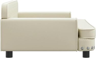 Крісло-ліжко для собак та котів з екошкіри, 90x53x30 см, кремовий колір