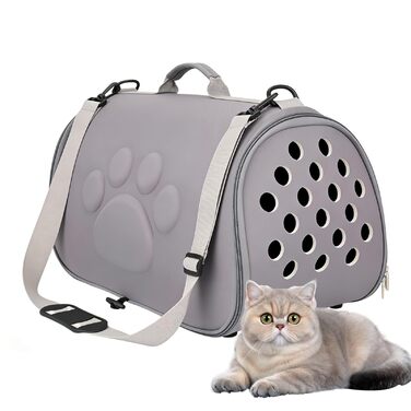 Транспортна сумка для кота, переноска для тварин - складана переноска для кота сірого кольору L