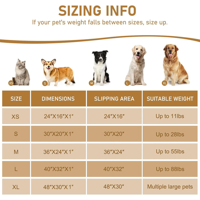 Килимок-підстилка для собак Smiry, ультрам'який, неслизький, миючий, швидковисихаючий, з джерсі, для великих, середніх та маленьких собак, Колір: Коричневий, Розмір: 122 x 76 x 3 см