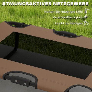 PawHut лежанка для собак на вулицю, піднята лежанка для великих собак, складана лежанка для домашніх тварин з сітчастим сталевим каркасом, лежанка для тварин на вулицю, кемпінг, 107x61x20 см, (Д 75 x Ш 51 x В 18 см, Кофе)