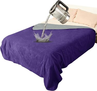 Водонепроникний плед для собак та котів, 203 x 152 см (фіолетовий/сірий)