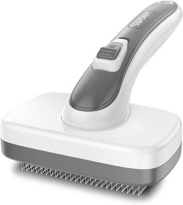 Щітка для вичісування шерсті самоочищувана, для собак та котів з довгою та короткою шерстю, сіра