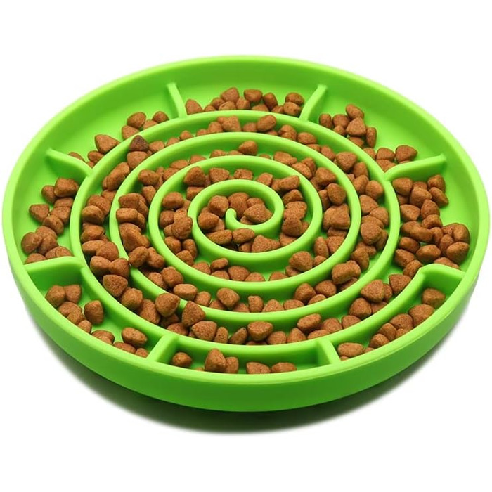 Антислизький набір для миски для собак, Silikon Slow Feeder, антислизька миска для собак та котів (Small, Green)