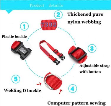 Нашийник для собак Türki XL чорного кольору з нейлону, з гравіюванням, світловідбиваючий, для великих, середніх та малих собак