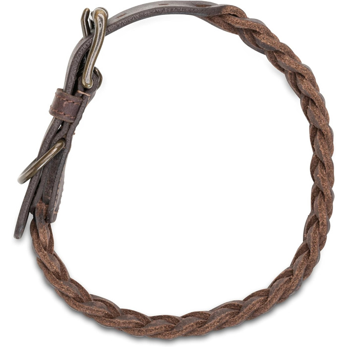 Сплетене шкіряне ошийник для собак – Міцний ручної роботи з преміум-шкіри буйвола Clarissa (M (36.0-45.0cm))