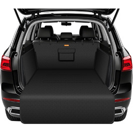 Захист для багажника автомобіля Alfheim для собак - водовідштовхувальний та легкий у догляді - універсальний. Килимок у багажник з захистом краю вантажного отвору (чорний, потовщений)