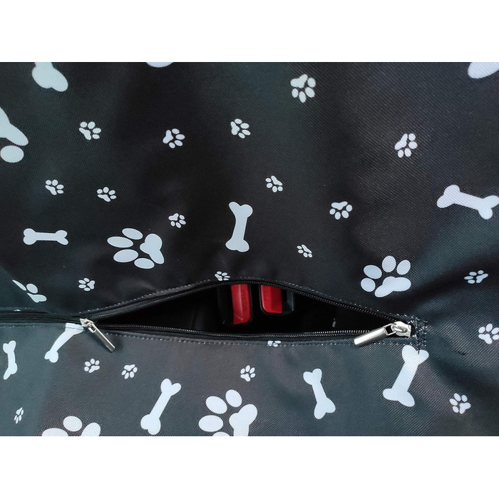 Водонепроникний захисний килимок для автомобіля для собак та котів 137x153 см (3 кістки, чорний)