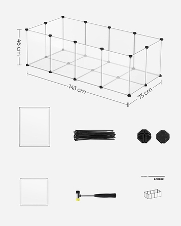 Клітка для кролів Songmics, 46 x 143 x 71 см
