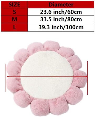 Килимок для тварин Oncpcare, круглий, з квітковим малюнком, м'який, теплий, плюшевий, для собак та котів середніх та малих порід, рожевий, L (100 см)