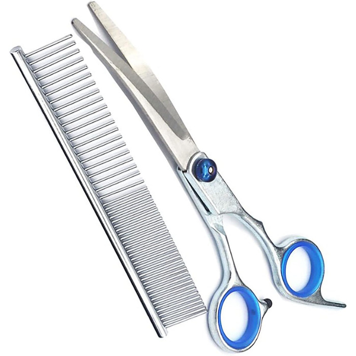 Набір ножиць для грумінгу собак та інших домашніх тварин 6 в 1, регульовані, з неслизькою ручкою