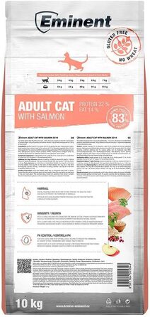 Сухий корм для дорослих котів Eminent Adult Salmon з лососем, безглютеновий, преміум-клас, 10 кг