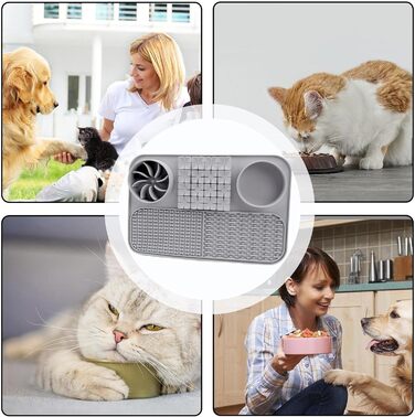 Килимок для годування собак, інтерактивна іграшка-пазл, сірий | Килимок для корму собак, килимок для іграшок, матеріал - сірий | Аксесуар для собак