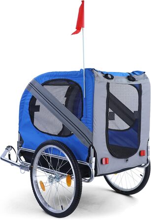 Причіп для велосипеда, переноска для собак, складна, до 40 кг, сірий, блакитний