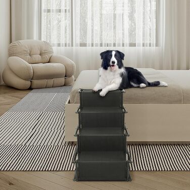 Рампа для собак у машину - складана, чорна. Захист суглобів, підходить для малих та великих собак. Рампа для собак у автомобіль.