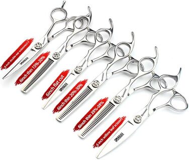 Професійний набір перукарських ножиць 6 дюймів, нержавіюча сталь, мультифункціональний (3 шт.)