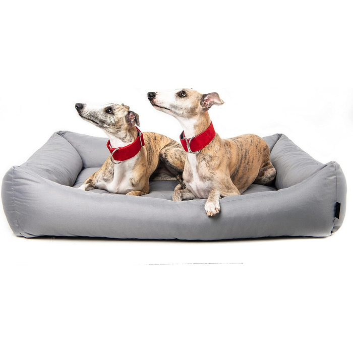 Водонепроникне собаче ліжко 4L Textil Koko для великих собак, кошик, знімний та пральний чохол, подушка, сірий (100x80 см)