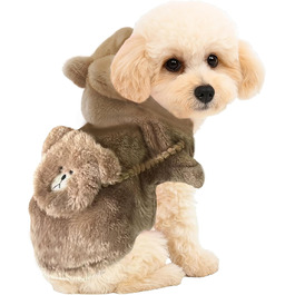 Теплий вітронепроникний пуховик для собак, фліс, вага 3,2–4,5 кг, розмір S, довжина спини 27,9–33 см