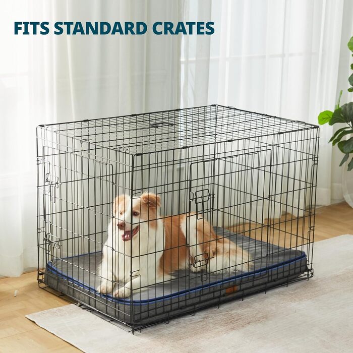 Ортопедичне ліжко для собак XL з memory foam, сіре, водонепроникне, знімний чохол, блискавка