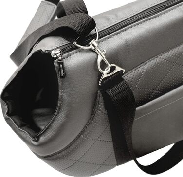 Сумка-переноска для собак та котів Boutique Zoo - сіра металік (штучна шкіра), до 5 кг