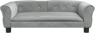 Крісло-ліжко для собак та котів, сірого кольору, 95x55x30 см, з м'якого велюру