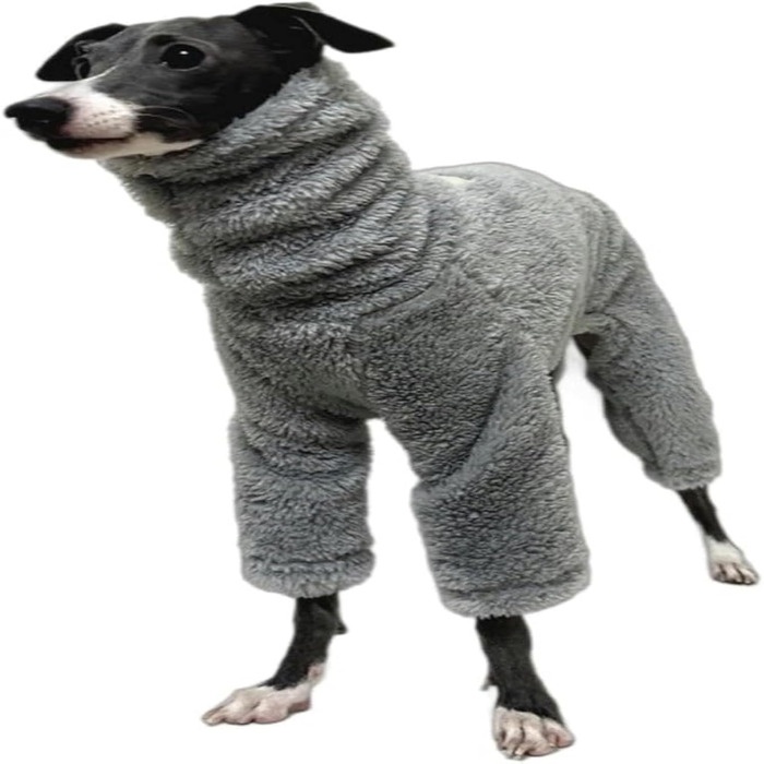 Флісовий теплий костюм-піжама для собак на блискавці, теплий зимовий халат для грейхаундів, костюми для маленьких та середніх собак, сірий, 7#