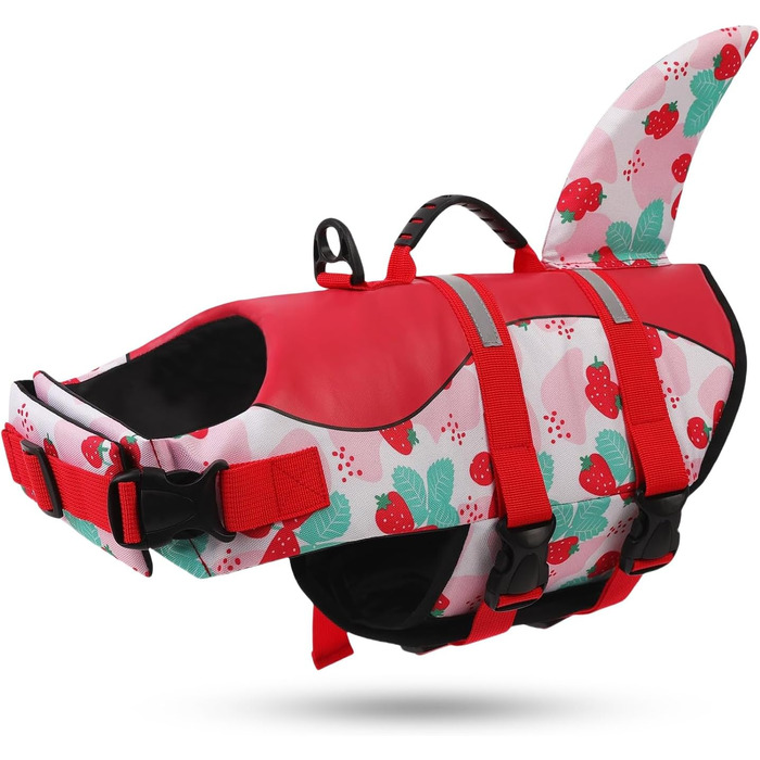 Спасальний жилет для собак AENKU: червоний (полуниця), середній розмір