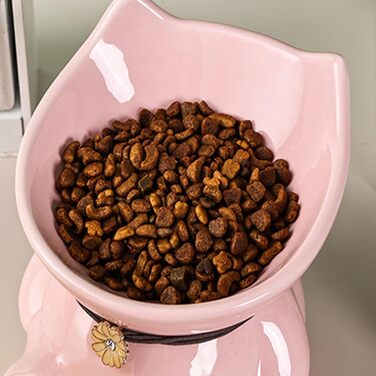 Миска для котів Disoza піднята - керамічна миска для котів, порцелянова годівниця, 14.8x14.6x14.3 см, зелена - миска у формі кота - аксесуари, станція годування, придатна для миття в посудомийній машині, зелена миска для котів у формі кота (рожева миска д