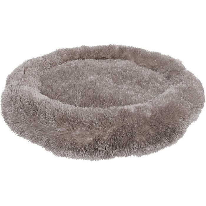 Кругле ліжко для собак Benno® BALU 70x70x16 см, кавовий колір, м'яке ліжко з поліестеру, з поліпропіленовою начинкою, миється, з неслизьким дном, з іграшкою-кісткою
