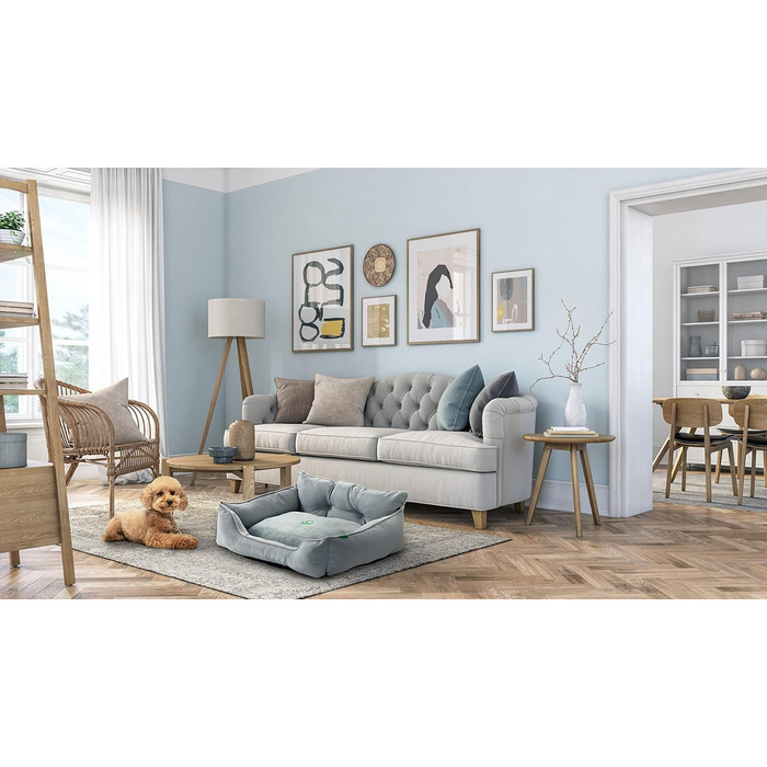 Крісло-ліжко для собак середніх порід Benetton, сіре, розмір M, 65x50x20 см, поліестер, можна прати в пральній машині